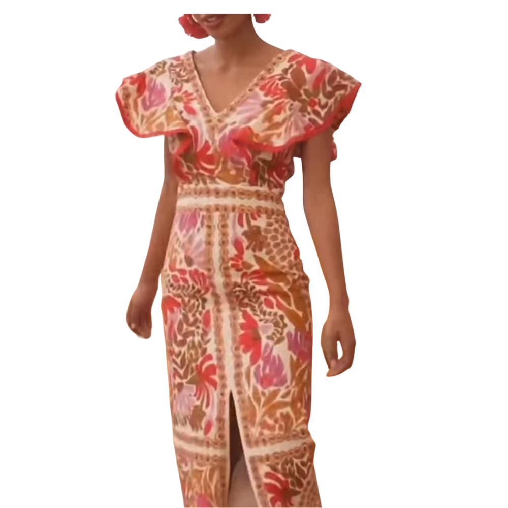 Summer Backless Print Dress for Women