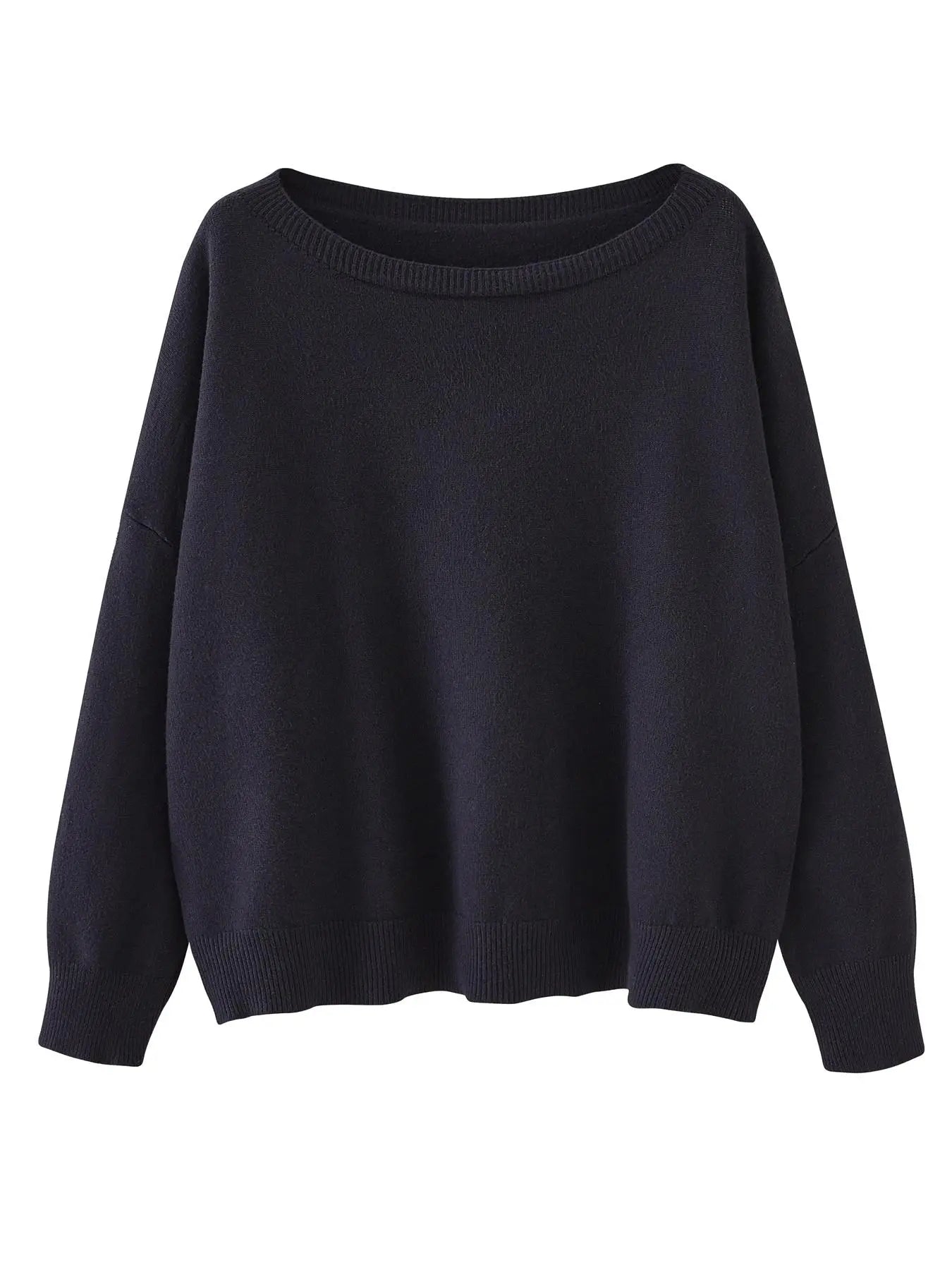 Scoop Neck Knitted Sweater