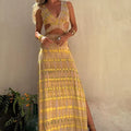 Elegant Sleeveless Split Long Dress for Women