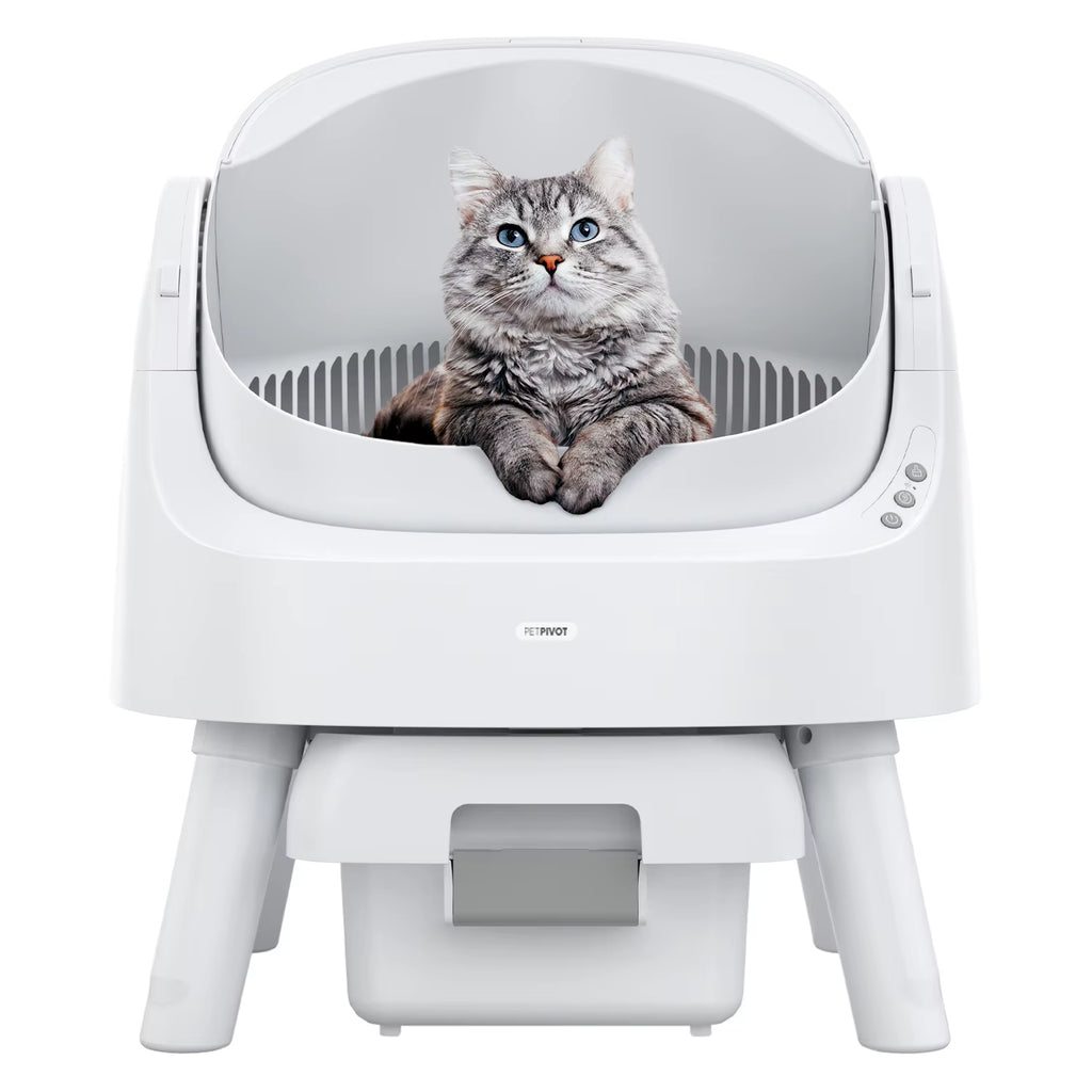 Beginner-Friendly Plastic Automatic Litter Box | App-Free Eco-Friendly Large Capacity Auto Cat Toilet Easy Clean Odor
