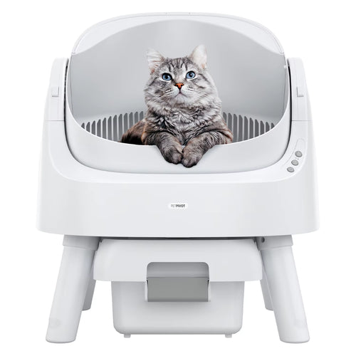 Beginner-Friendly Plastic Automatic Litter Box | App-Free Eco-Friendly Large Capacity Auto Cat Toilet Easy Clean Odor