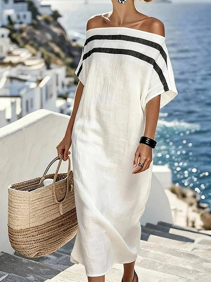Beach Style Long Sleeve Maxi Dress